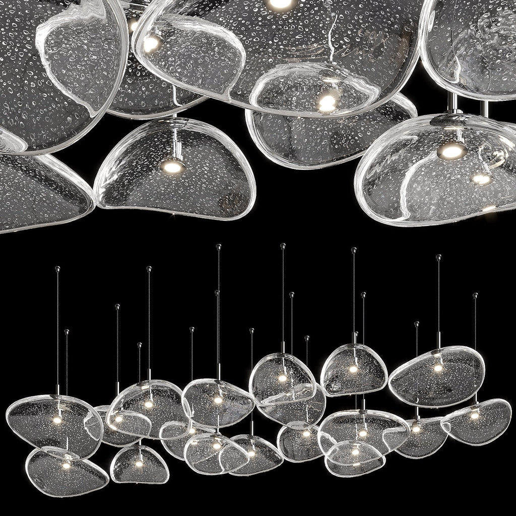Bubble Glass Pebble Cascade Chandelier