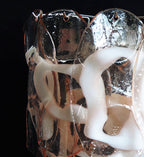 Murano Wall Lamp | 10 Pink Crostoli Glass | Set of 2