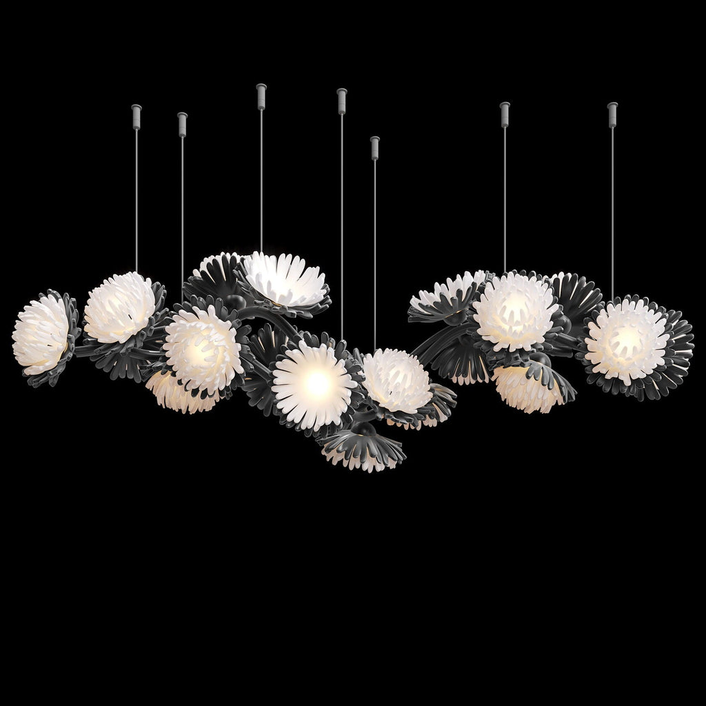 Monochrome Daisy Cluster Chandelier