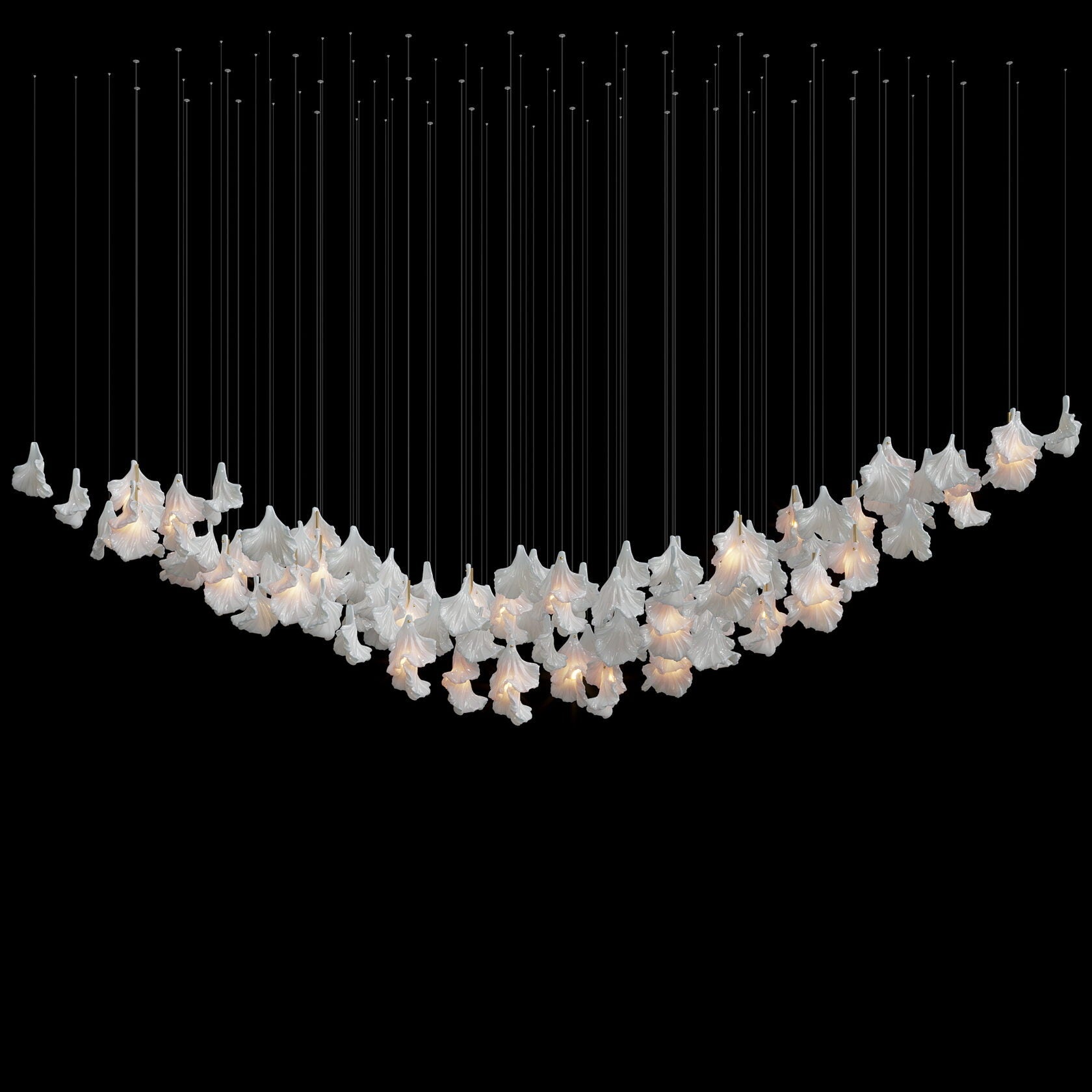 Ivory Petal Cascade Chandelier
