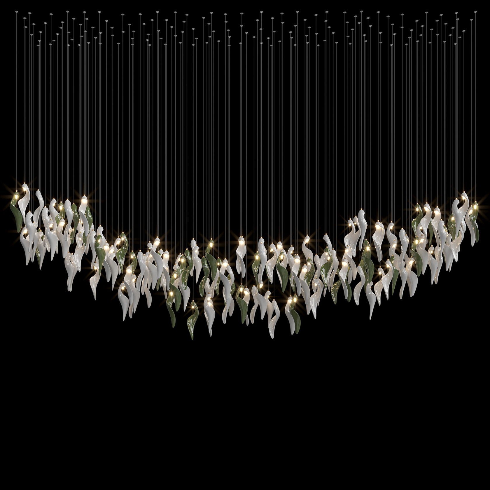 White Calla Bloom Chandelier