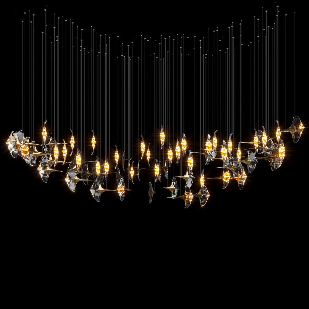 Clear Manta Cluster Chandelier