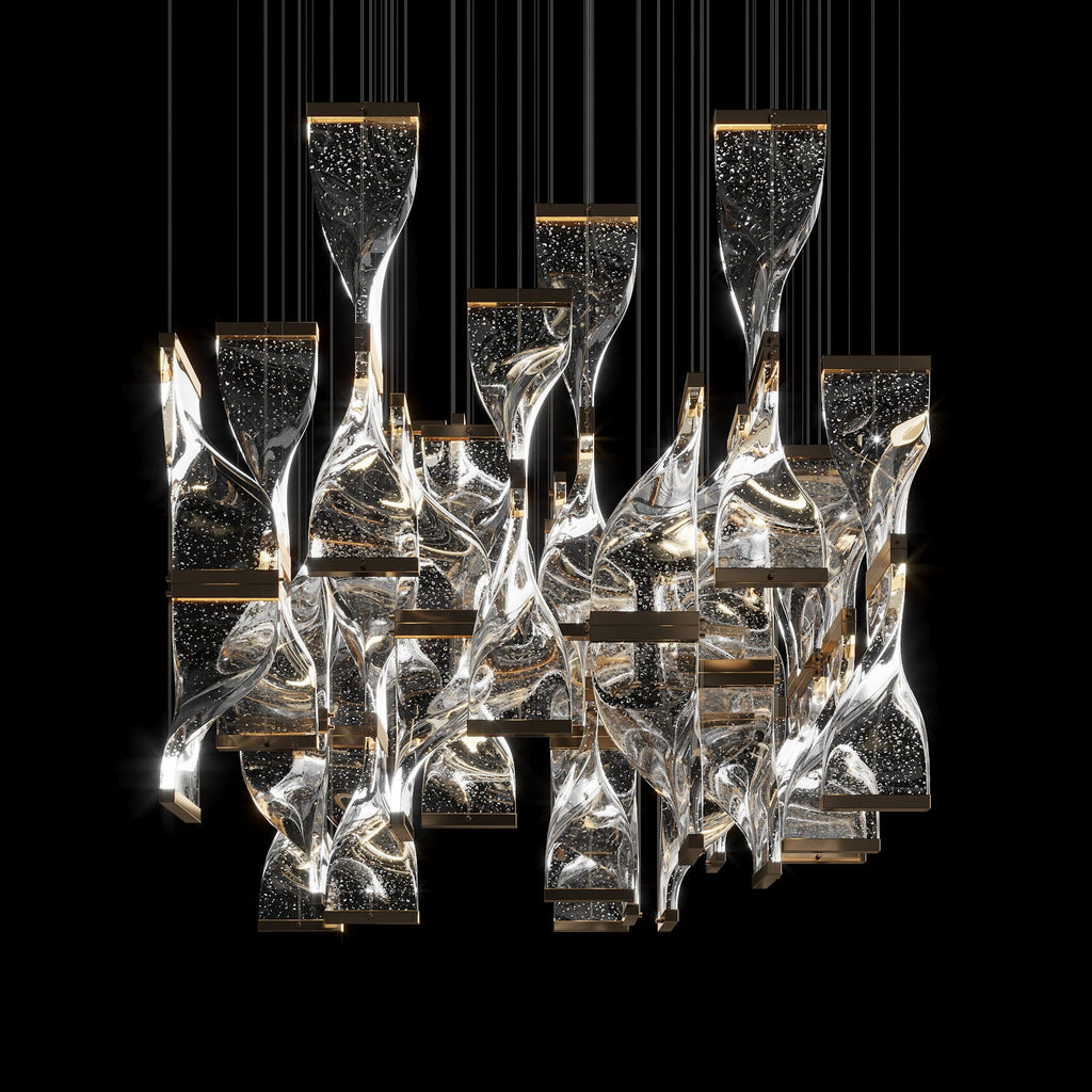 Crystal Twist Panel Chandelier