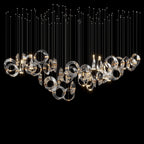 Crystal Crescent Cascade Chandelier