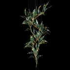 Green Glass Leaf Vine Chandelier