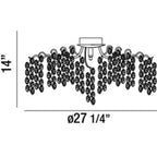 Lignia Crystal Branch Gold Artistic Flush Mount 27'' by Bling Lighting Studio