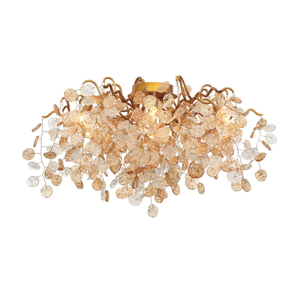 Lignia Crystal Branch Gold Artistic Flush Mount 27'' by Bling Lighting Studio