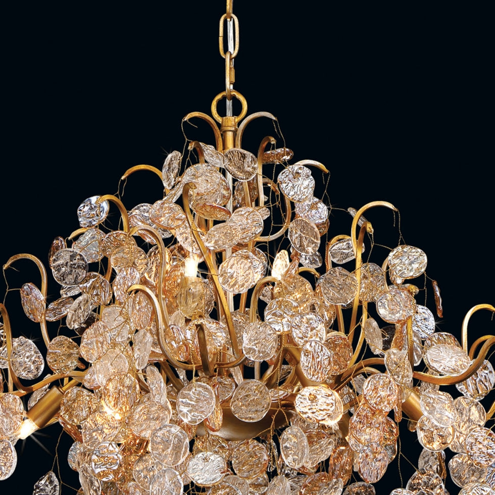 Lignia Crystal Branch Gold Artistic 33" Chandelier by Bling Lighting Studio
