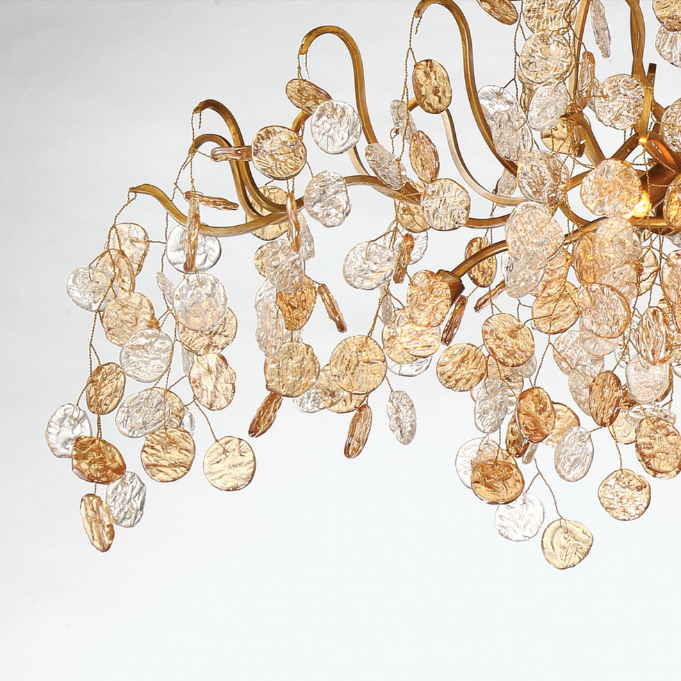 Lignia Crystal Branch Gold Artistic 45" Chandelier by Bling Lighting Studio
