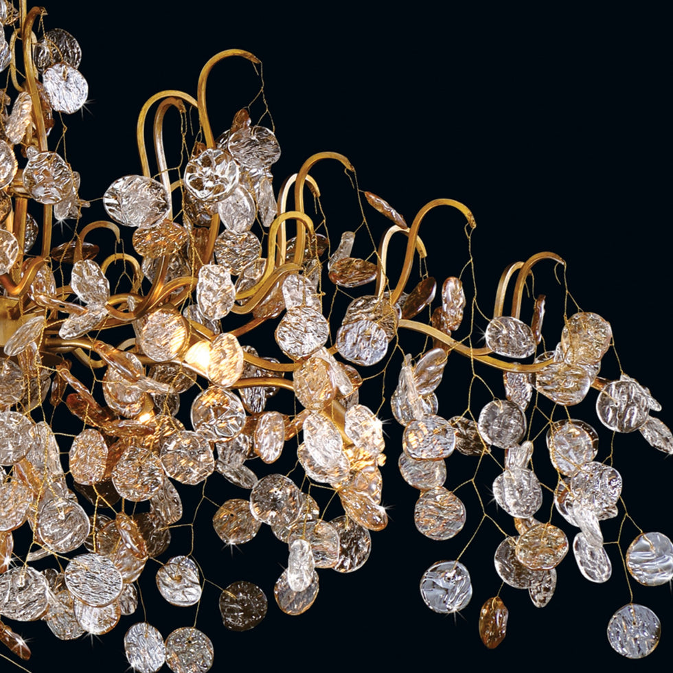 Lignia Crystal Branch Gold Artistic 45" Chandelier by Bling Lighting Studio