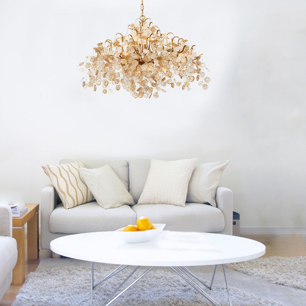 Lignia Crystal Branch Gold Artistic 45" Chandelier by Bling Lighting Studio