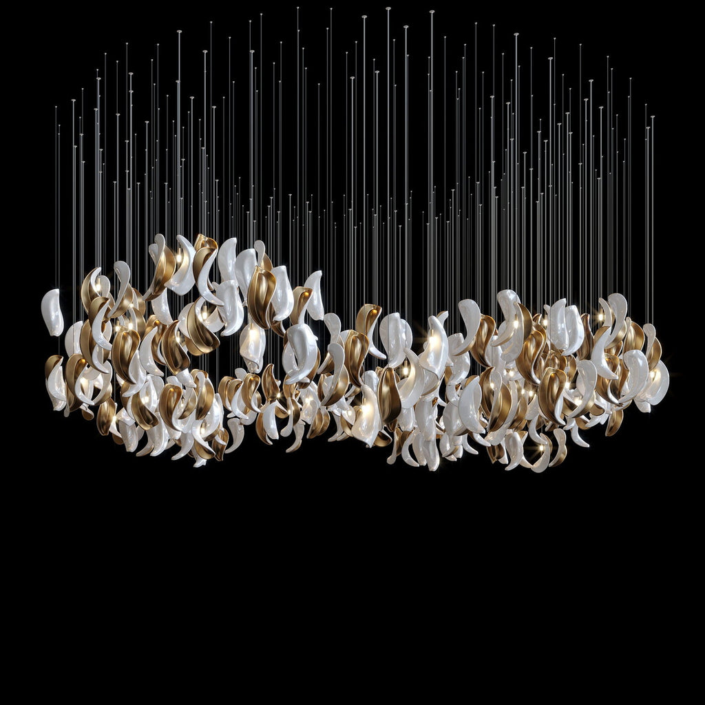 White Crescent Cascade Chandelier