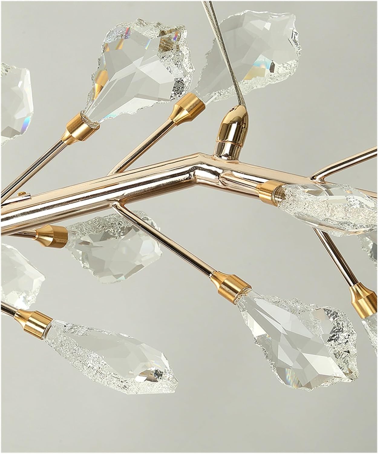 Sleek Modern Branch Crystal Leaves Linear Chandelier for Kitchen Island and Dining Room by Bling Lighting Studio