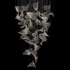 Crimson Fan Wave Chandelier