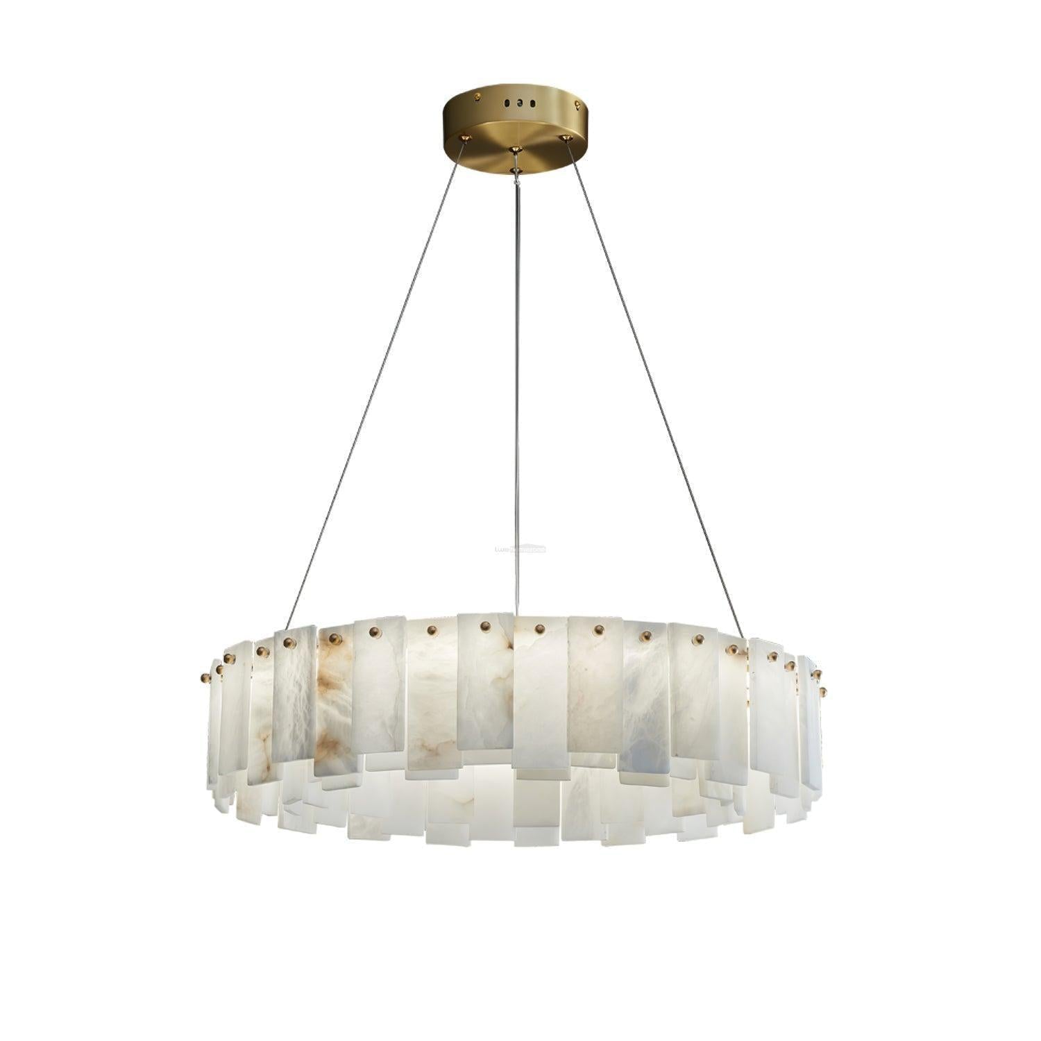 Halos Alabaster Round/Square Chandelier by Bling Lighting Studio