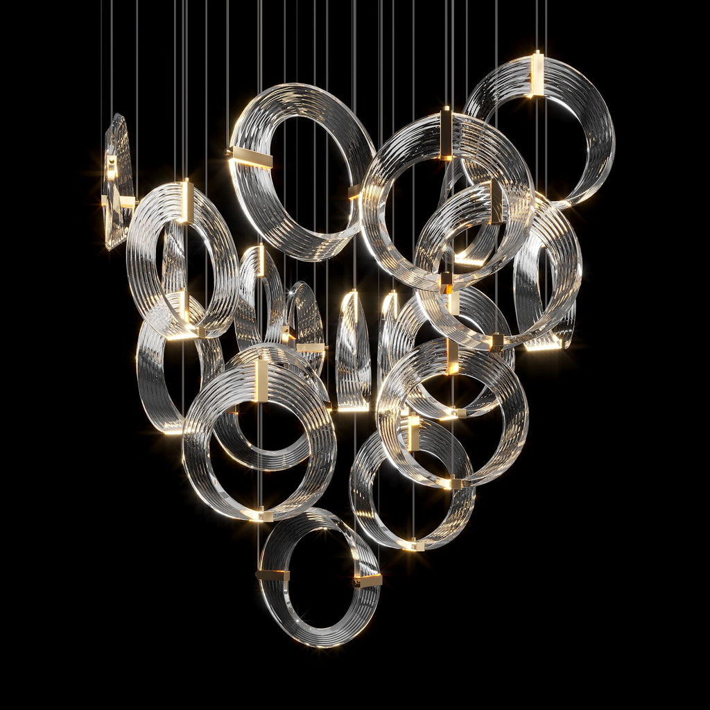 Crystal Crescent Cascade Chandelier