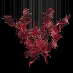 Crimson Fan Wave Chandelier