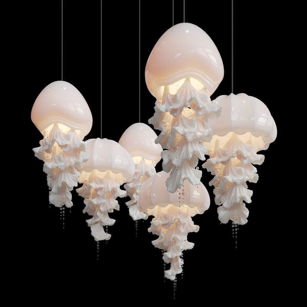 Mauve Jellyfish Cascade Chandelier