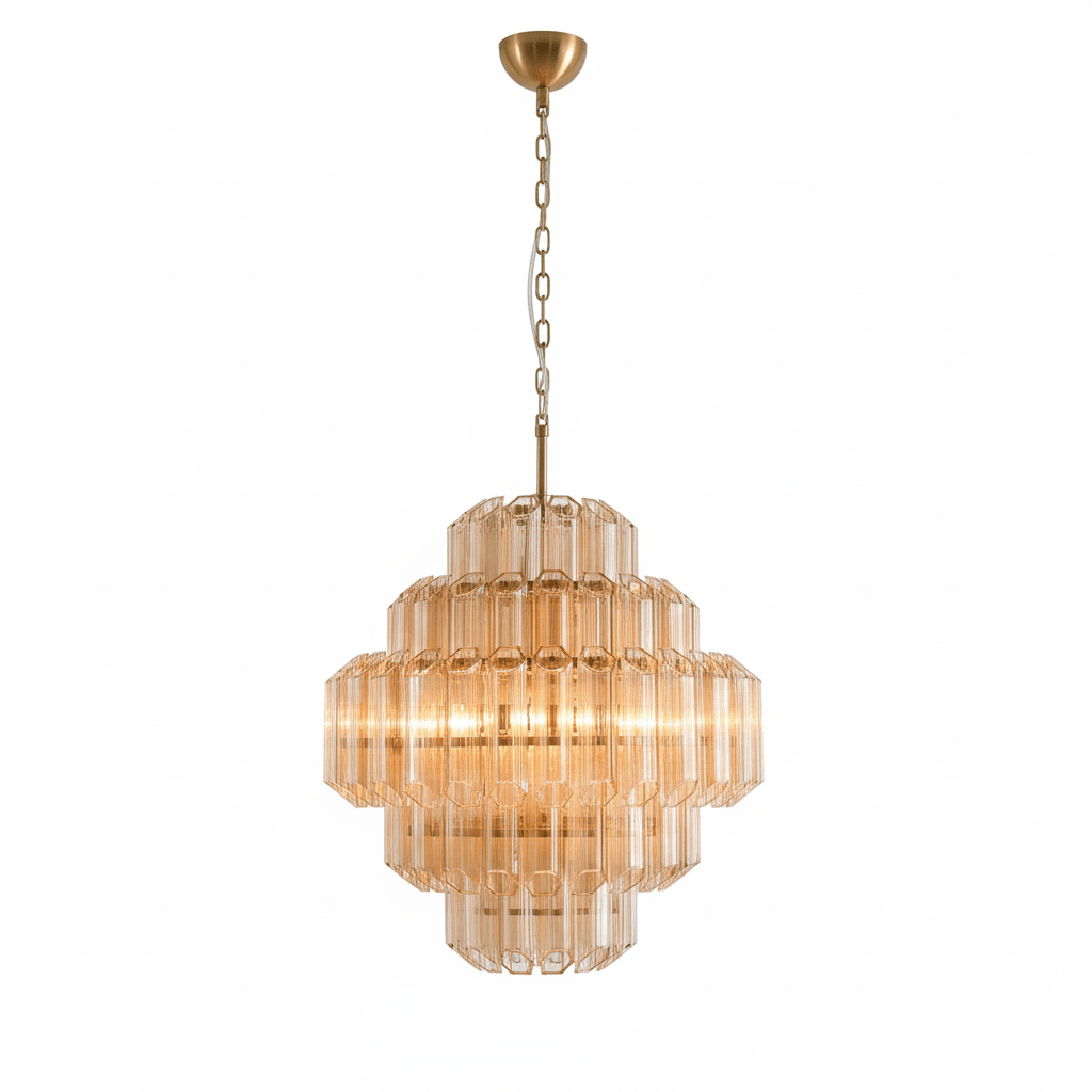 Aurum Cascade Glass Chandelier Murano lighting by Bling Lighting Studio