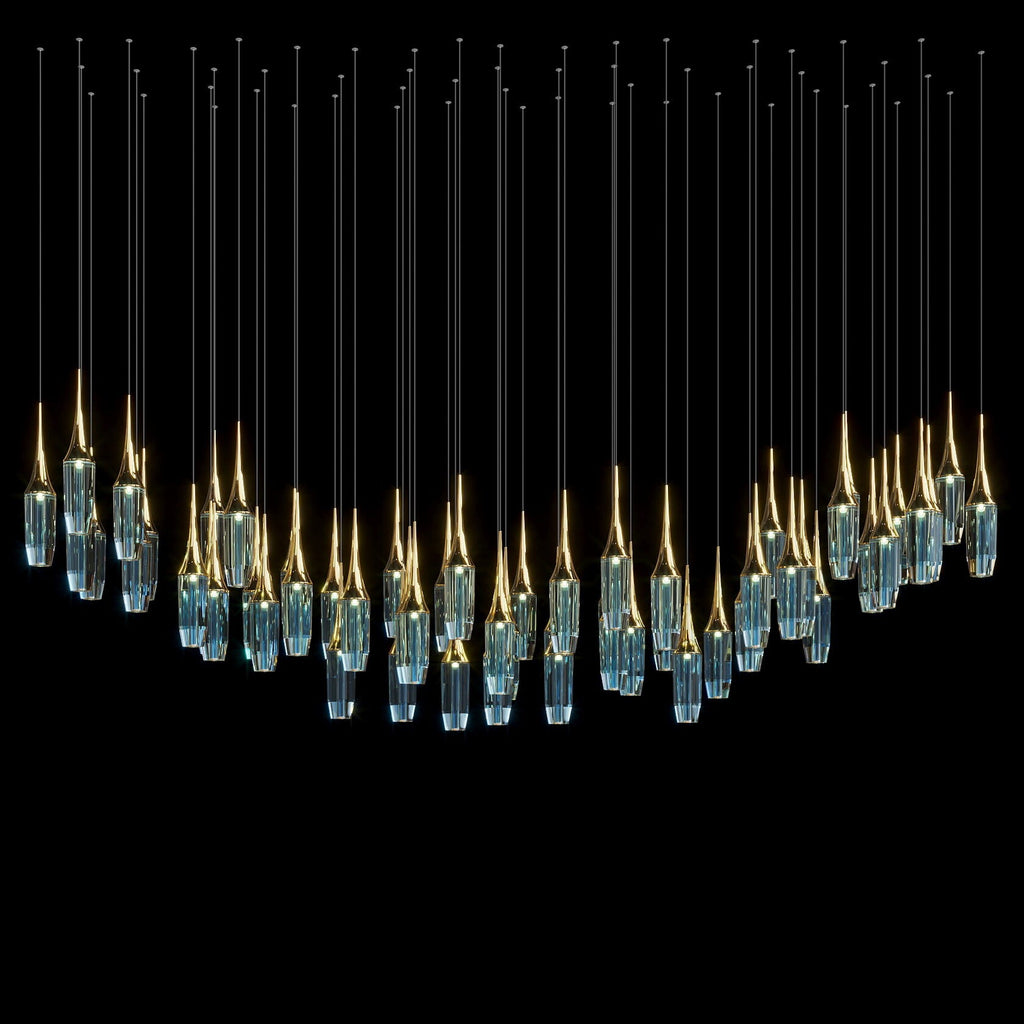 Aqua Crystal Spire Chandelier