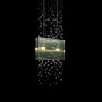 Green Crystal Rain Chandelier