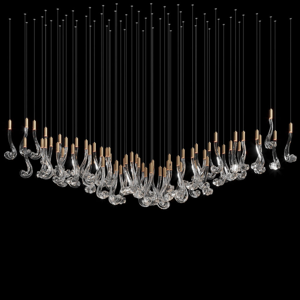 Crystal Scroll Cascade Chandelier
