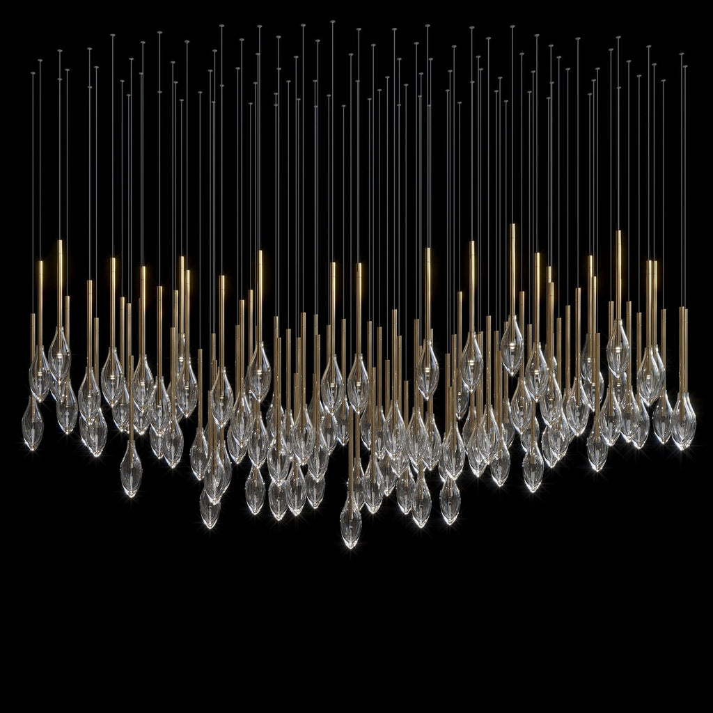 Crystal Raindrop Reed Chandelier