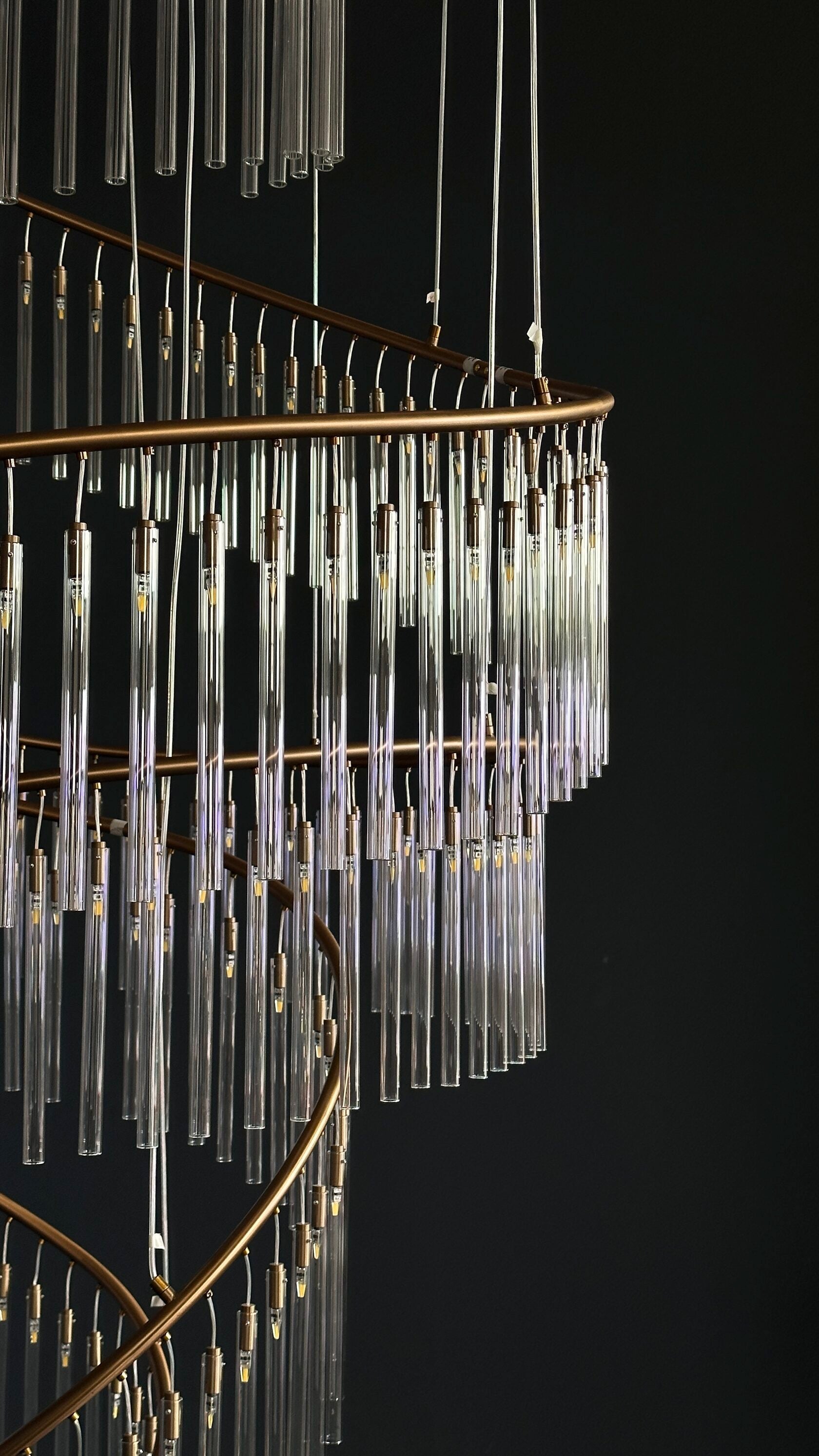 Spiral Crystal Ribbon Chandelier