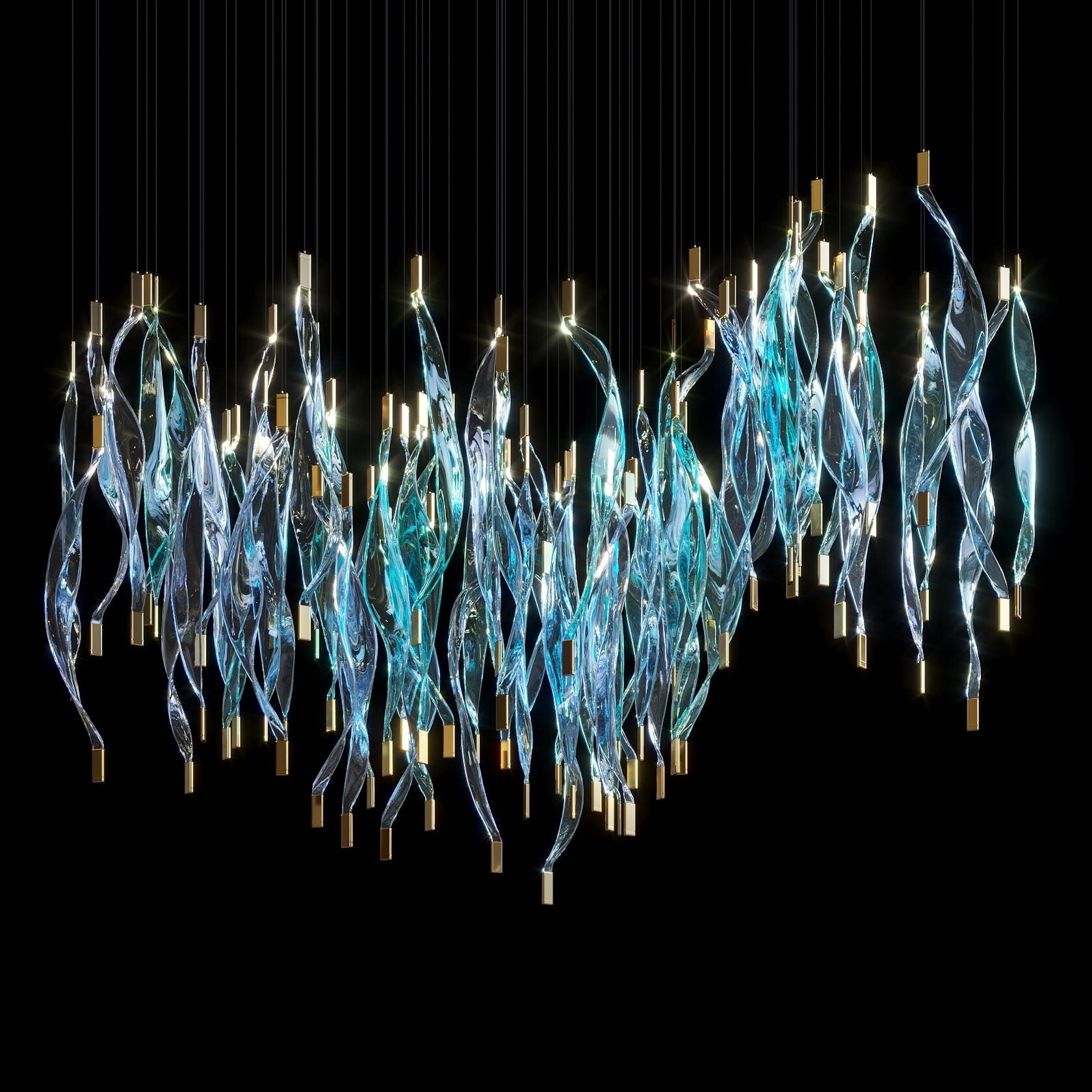 Crimson Flame Cascade Chandelier