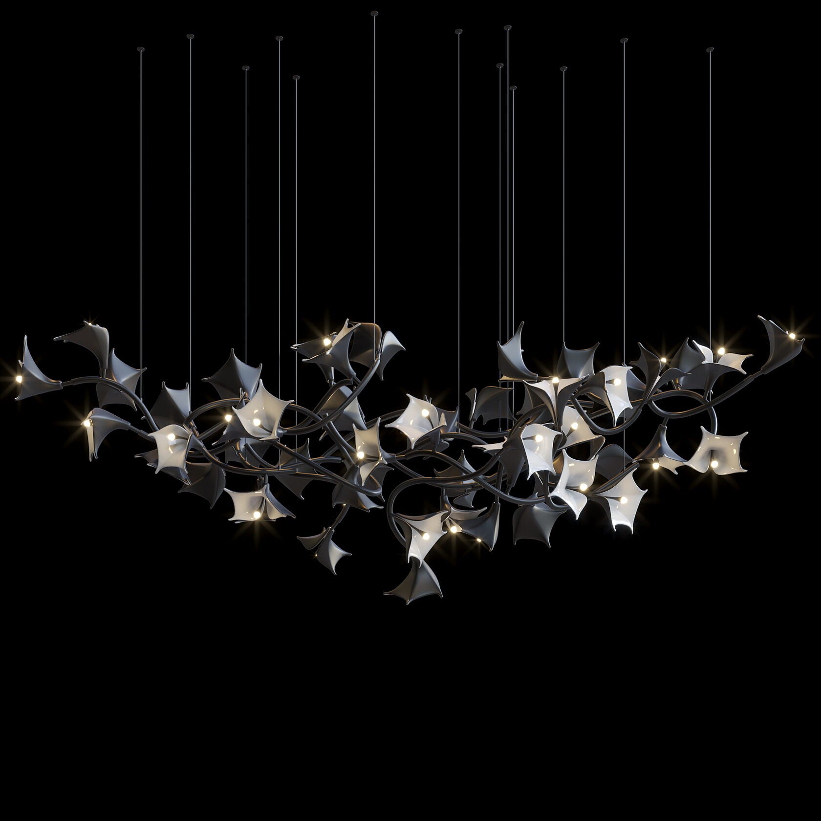 Monochrome Manta Vine Chandelier