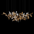 White Gold Leaf Vine Chandelier