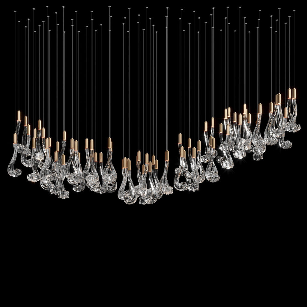 Crystal Scroll Cascade Chandelier