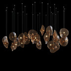 Clear Ripple Disc Cluster Chandelier