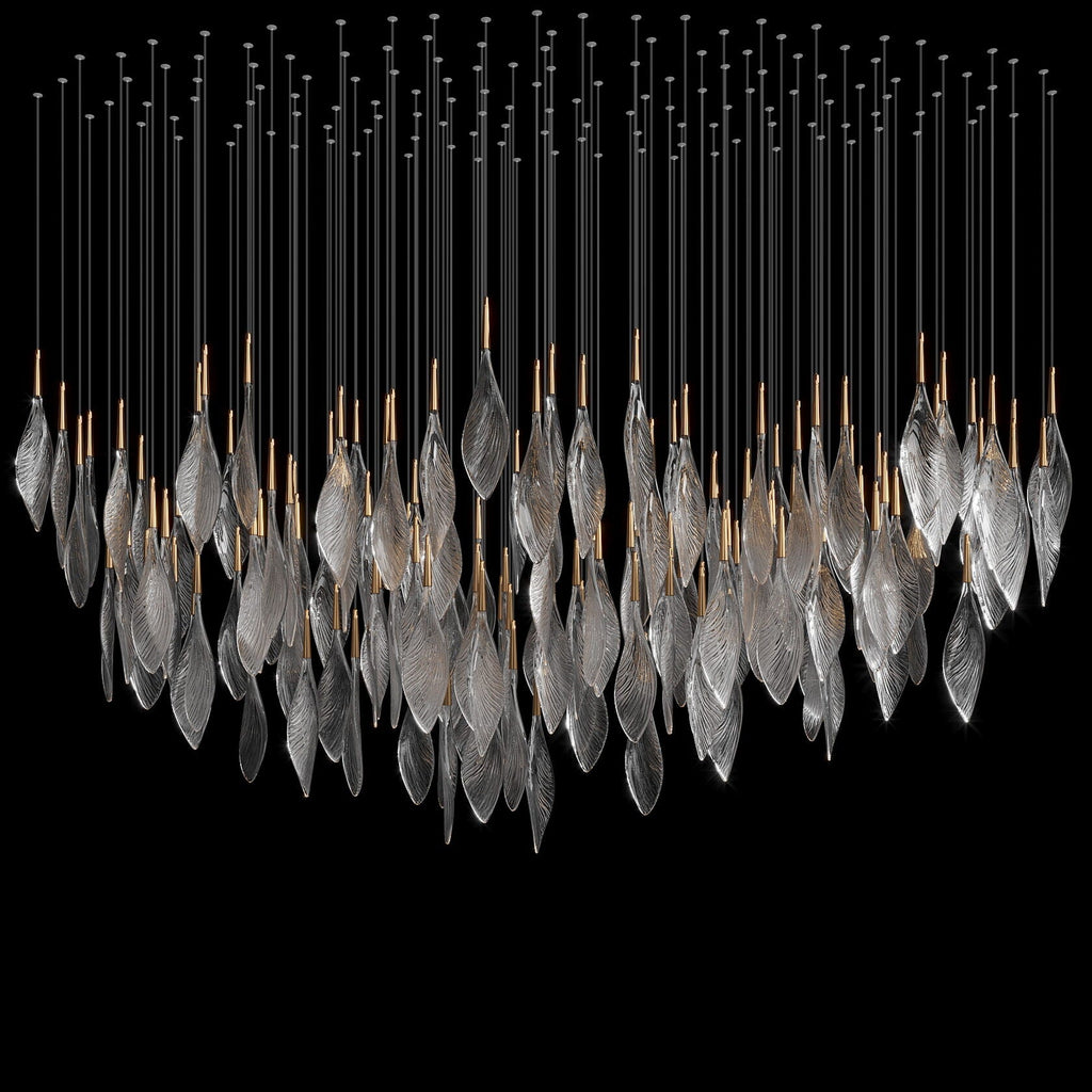 Smoke Feather Cascade Chandelier