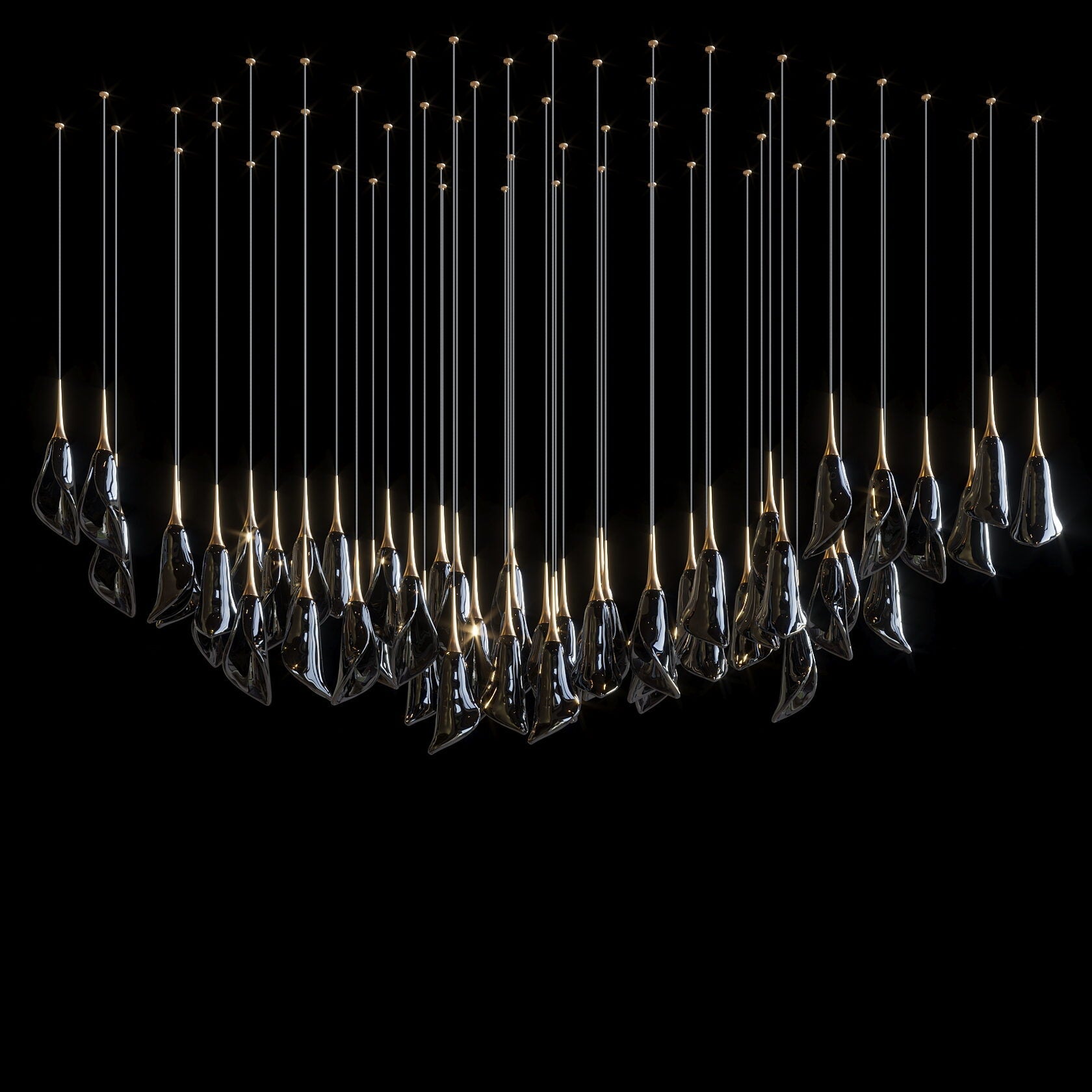 White Petal Drop Chandelier
