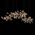 White Gold Leaf Vine Chandelier