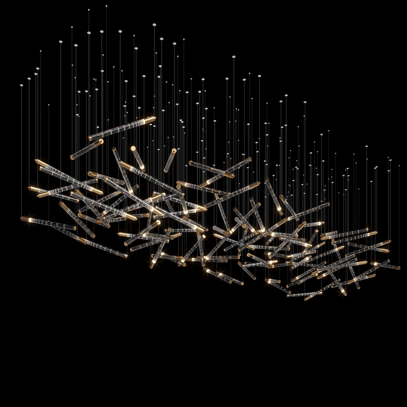 Linear Spark Scatter Chandelier