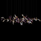 Green Glass Leaf Vine Chandelier