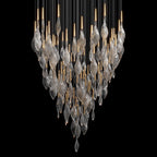 Clear Feather Glow Chandelier
