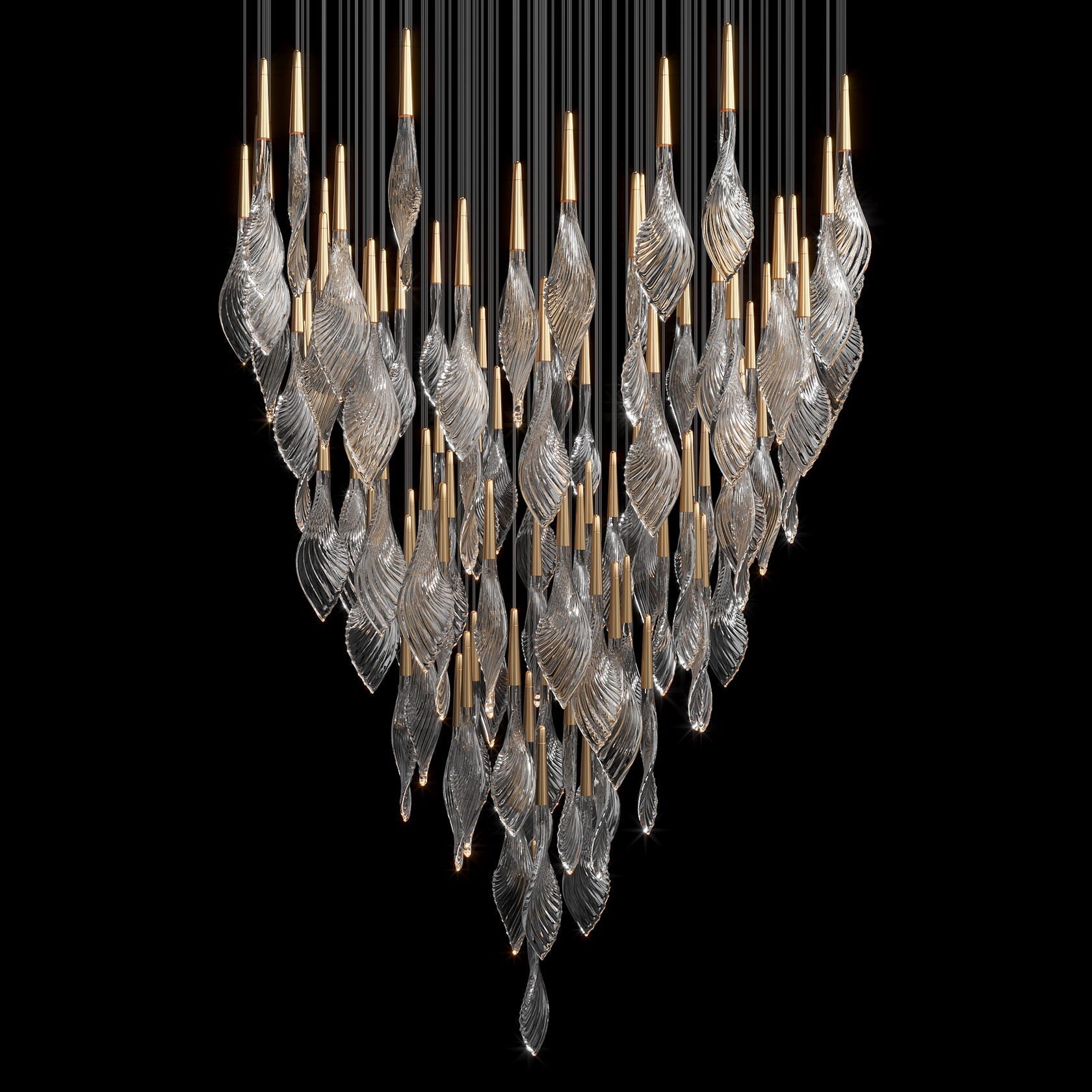 Clear Feather Glow Chandelier