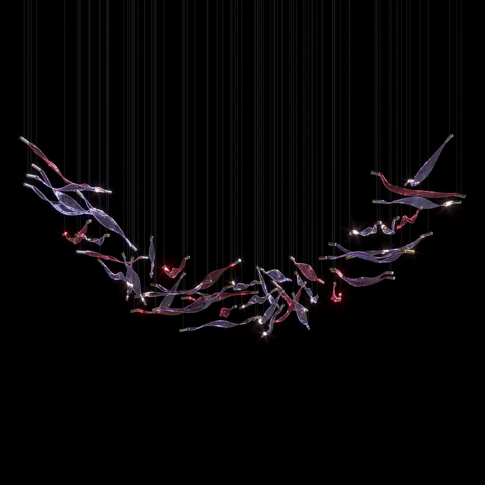 Blush Ribbon Wave Chandelier