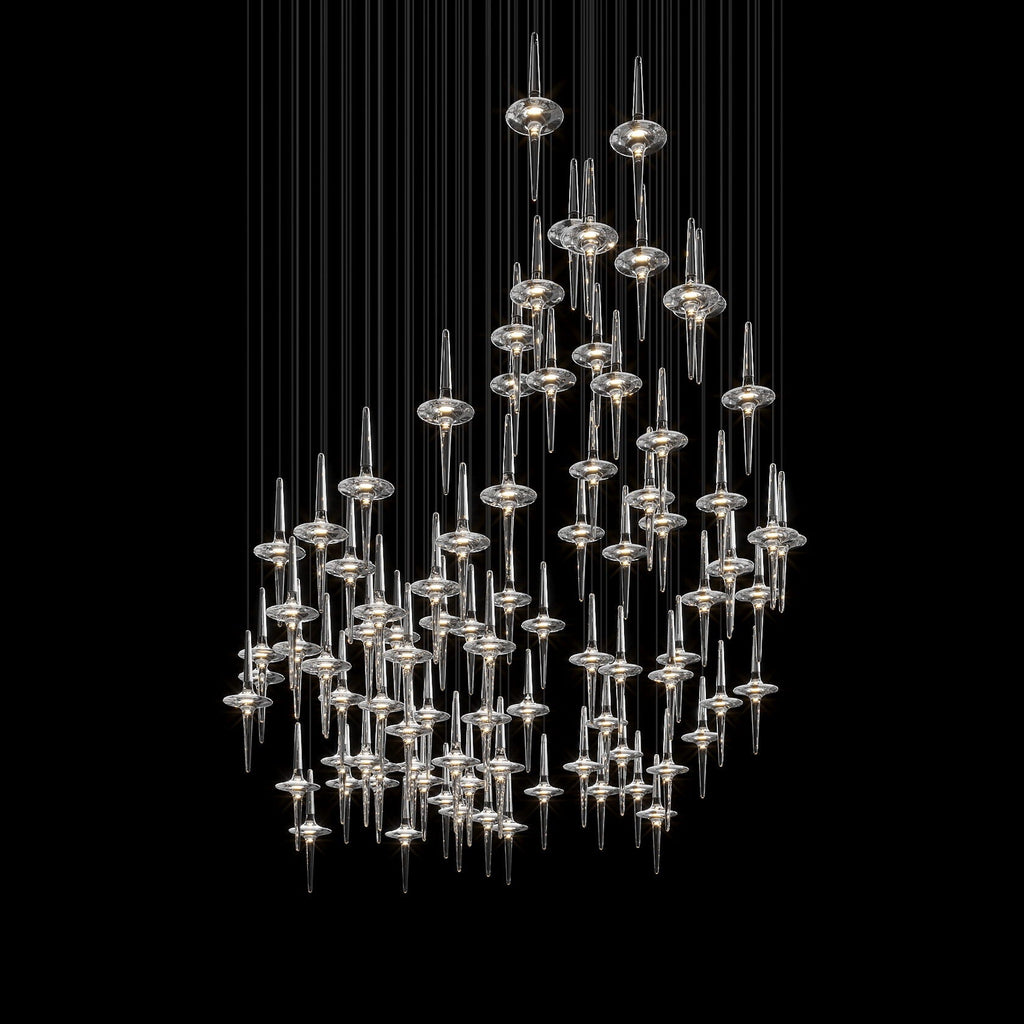 Crystal Icicle Saucer Chandelier