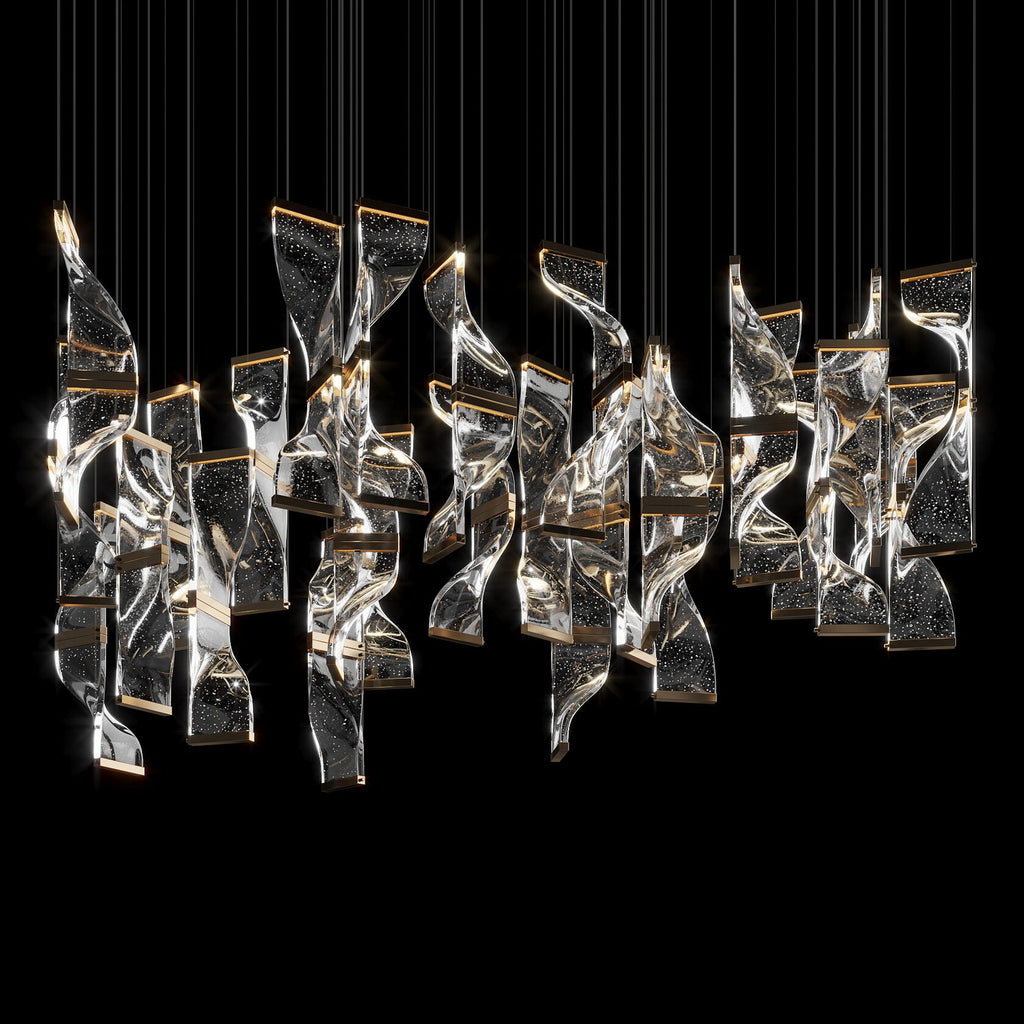Crystal Twist Panel Chandelier