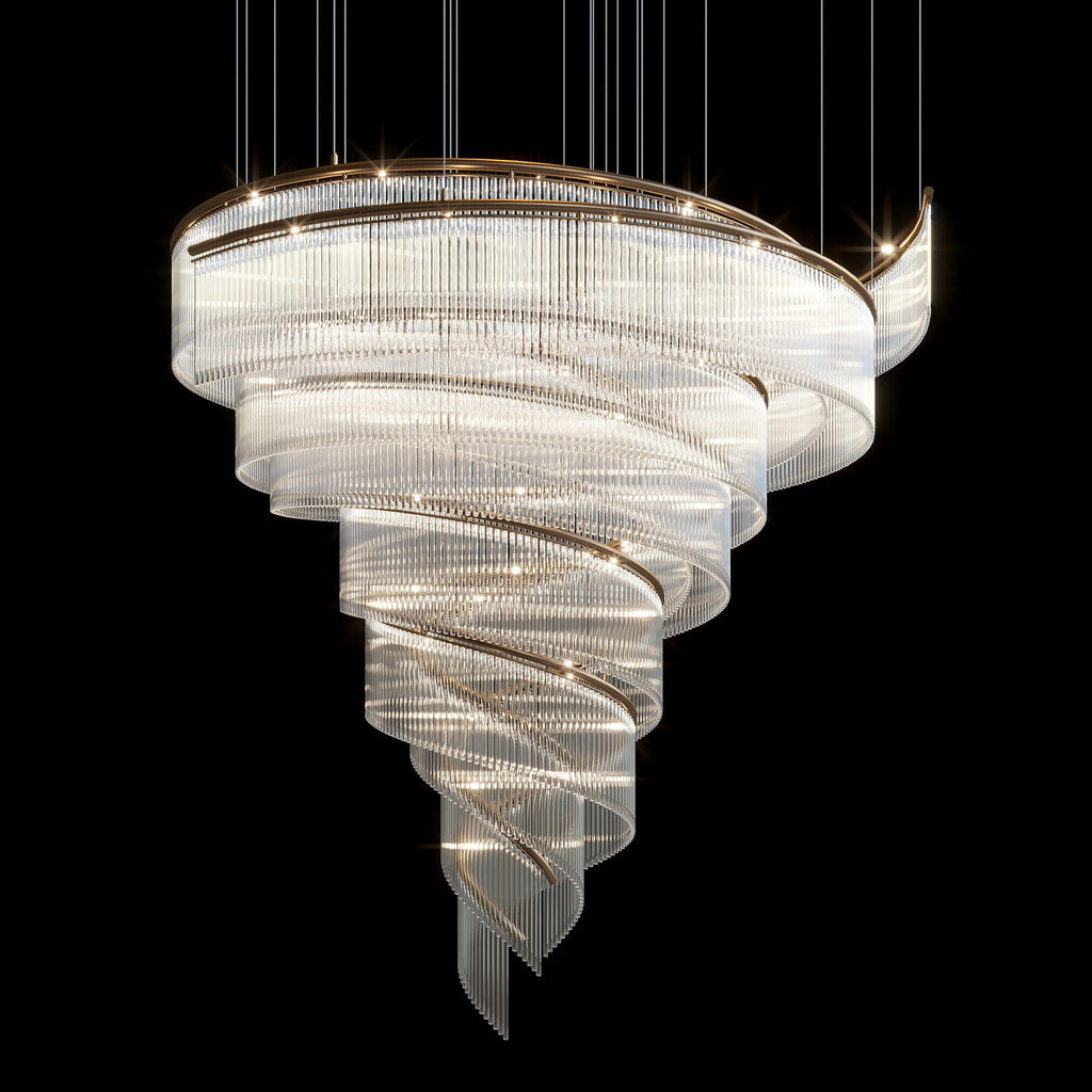 Crystal Spiral Halo Chandelier