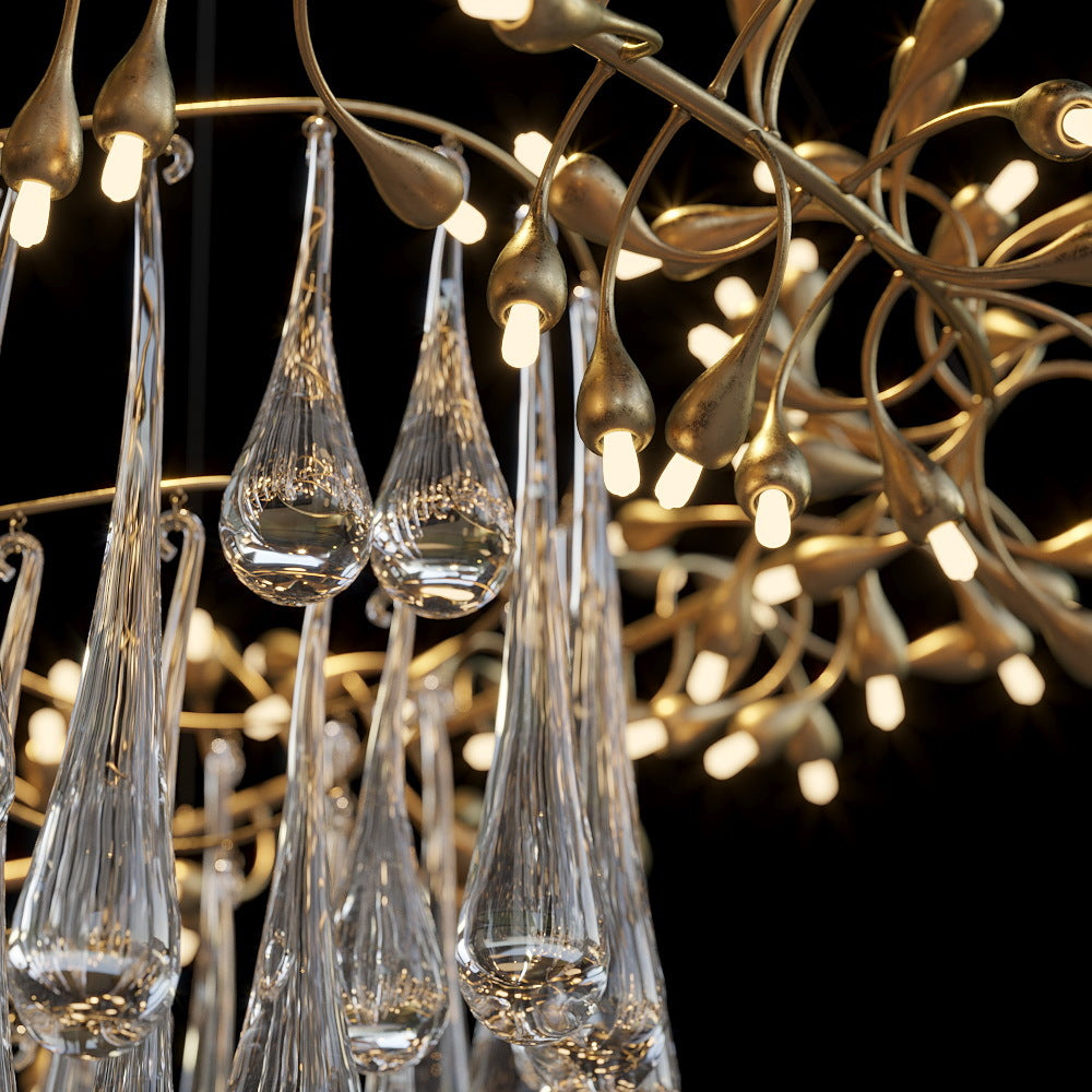 Olive Leaf Rain Chandelier