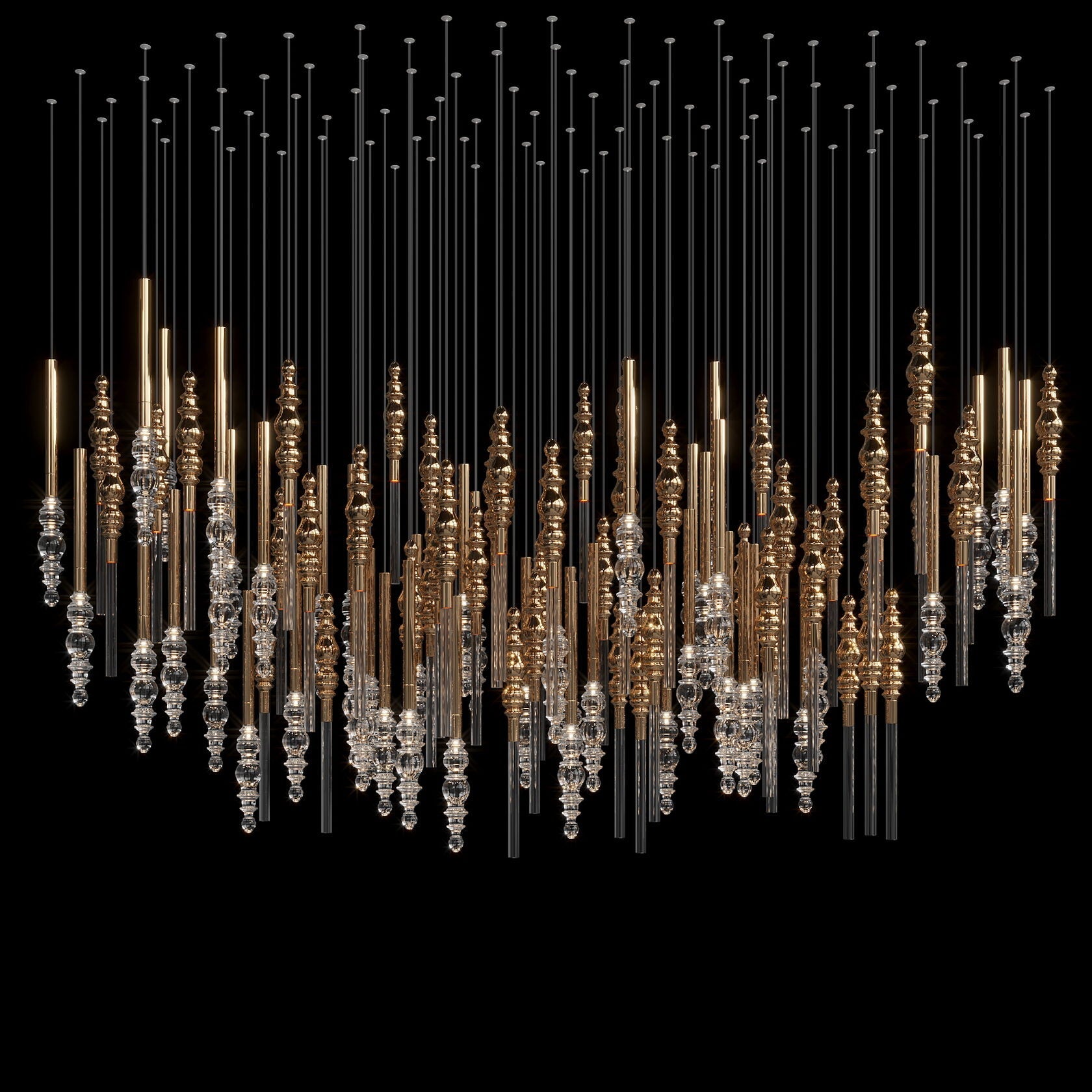 Crystal Totem Cascade Chandelier