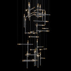 Crystal Beam Grid Chandelier