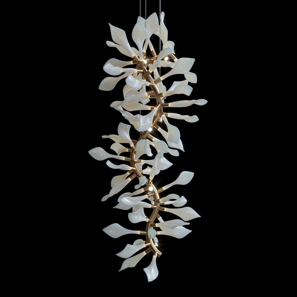 White Calla Orbit Chandelier