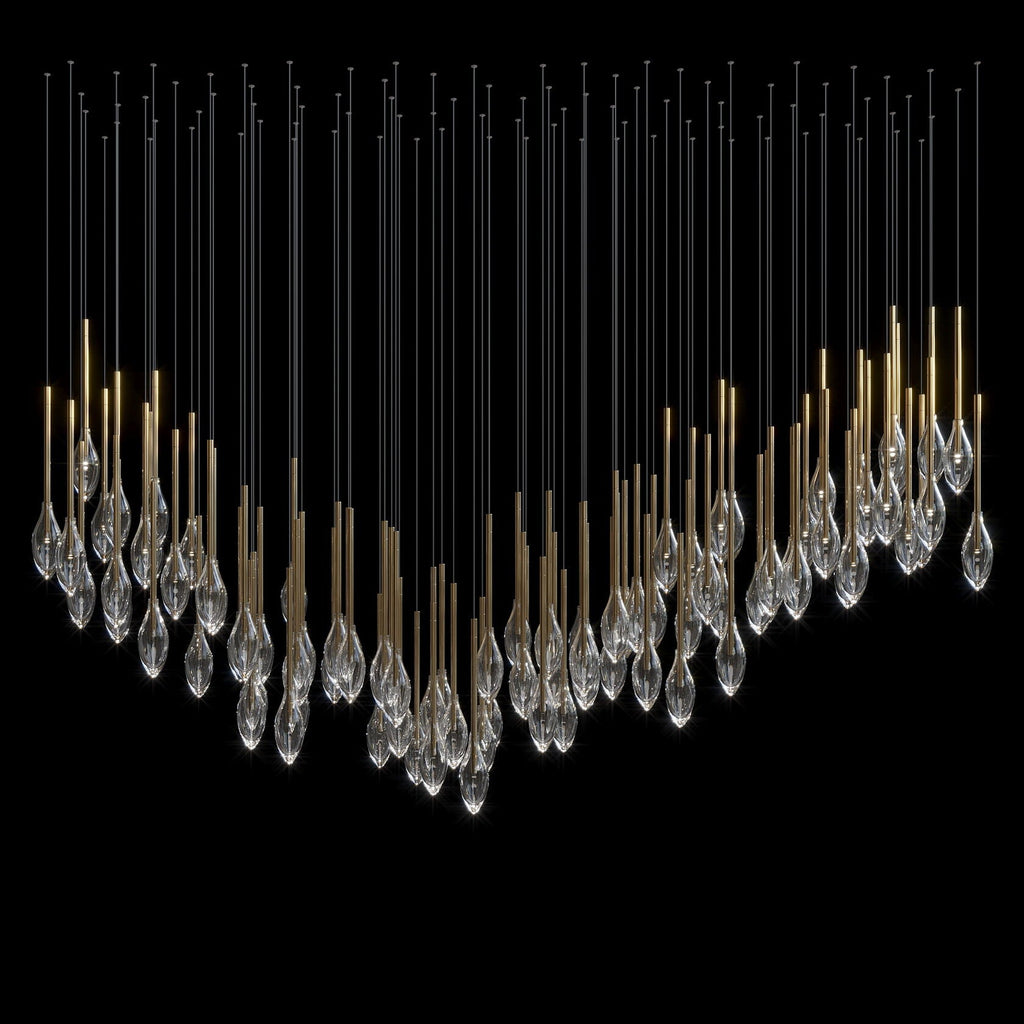 Crystal Raindrop Reed Chandelier
