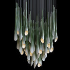 Green Trumpet Cluster Chandelier
